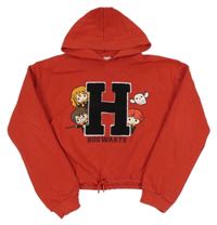 Červená crop mikina Harry Potter s kapucí C&A