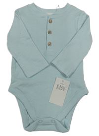 Nové - Světlemodré žebrované body s knoflíčky George