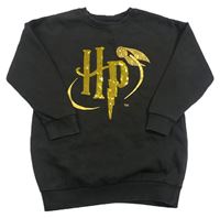 Tmavošedá dlouhá mikina s logem z flitrů - Harry Potter zn. Tu