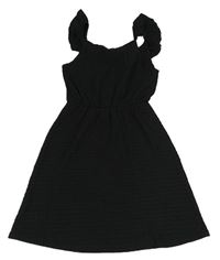 Černé vzorované šaty s volánky H&M