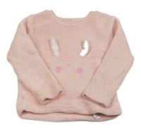 Světlerůžová plyšová mikina se zajíčkem PRIMARK