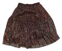 Černo-stříbrno-meděné třpytivá sukně s flitry Next