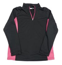 Černo-tmavorůžová funkční sportovní mikina crane