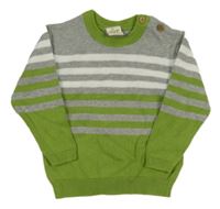 Šedo-zeleno-bílý svetr s pruhy ALANA