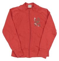 Červená propínací mikina s motýlkem POCOPIANO