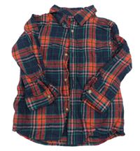 Tmavomodro/zeleno-červená kostkovaná košile Matalan