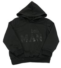 Černá mikina s nápisy a kapucí