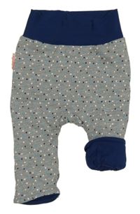 Šedo-tmavomodré melírované zateplené tepláky s hvězdičkami Liegelind