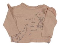 Světlerůžové melírované úpletové mikinotriko s Dumbem a volánky George