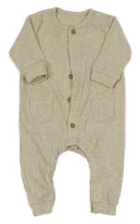 Světlebéžový melírovaný žebrovaný úpletový overal Matalan