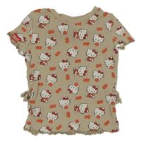 Béžové žebrované tričko s Kitty Sanrio