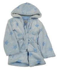 Světlemodrý plyšový župan s hvězdičkami a kapucí PRIMARK