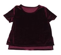 Tmavovínové sametové crop tričko St. Bernard