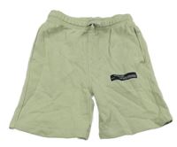 Světlekhaki teplákové kraťasy s nášivkou ZARA