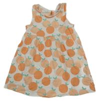 Bílé šaty s broskvemi F&F