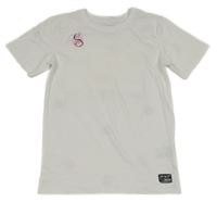 Bílé tričko s nášivkou a pusinkami Chapter young