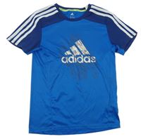 Safírovo-tmavomodré funkční sportovní tričko Adidas