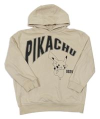 Světlebéžová mikina s Pikachu a kapucí George