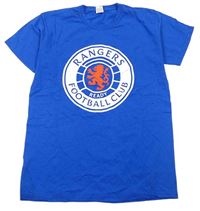 Safírové fotbalové tričko s potiskem - Rangers FC Fruit of the Loom