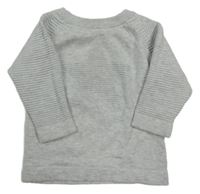 Světlešedý melírovaný svetr s žebrovanou hvězdou zn. Next