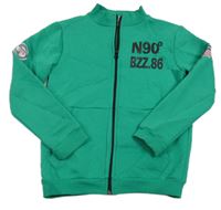 Zelená propínací mikina s číslem