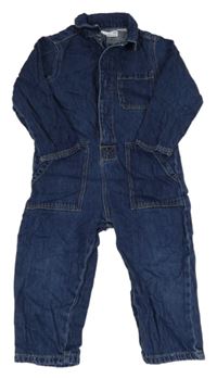 Tmavomodrý riflový kalhotový overal Zara