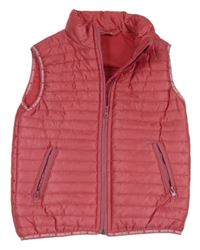 Jahodová prošívaná šusťáková zateplená vesta