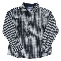 Tmavomodro-modro-bílá kostkovaná košile