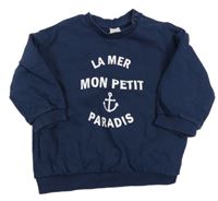 Tmavomodrá mikina s nápisem H&M