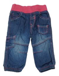 Tmavomodré cuff rifle s úpletovým pasem M&Co.