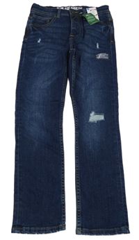 Nové - Tmavomodré slim rifle s prošoupáním Matalan