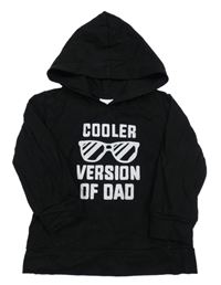 Černá lehká mikina s nápisem s brýlemi a kapucí