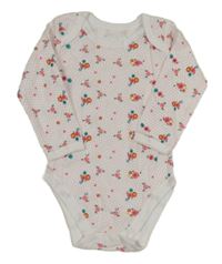 Bílé puntíkaté body s květinami Early Days
