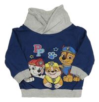 Tmavomodro-šedá mikina s Paw Patrol a komínovým límcem Nickelodeon