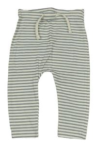 Bílo-tmavozelené pruhované lehké tepláky Matalan