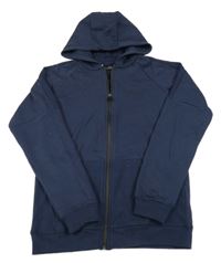 Tmavomodrá propínací mikina s kapucí Matalan