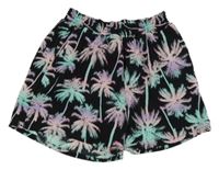 Černé šifonové sukňové kraťasy s palmami H&M