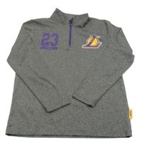 Tmavošedá melírovaná basketballová mikina - LA Lakers
