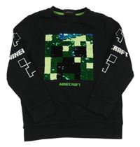 Černá mikina s Minecraft z překlápěcích flitrů