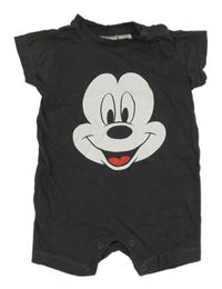 Antracitový bavlněný kraťasový overal s Mickeym H&M