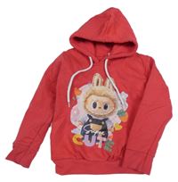 Jahodová mikina s Labubu a kapucí