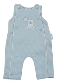 Světlemodré prošívané laclové tepláky s medvědem