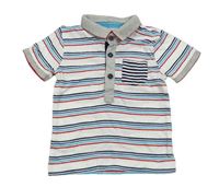 Bílo-modro-červené pruhované polo tričko s kapsou George