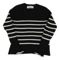 Černo-bílý žebrovaný svetr s pruhy H&M