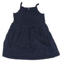 Tmavomodré puntíkaté šaty H&M