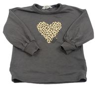 Tmavošedá mikina se srdcem H&M