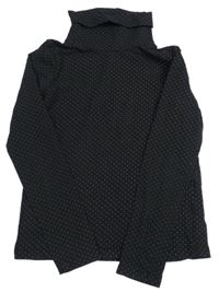 Černé puntíkaté triko s rolákem zn. H&M