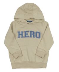 Smetanová mikina s nápisem a kapucí zn. F&F