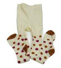 Smetanové puntíkaté punčocháče 