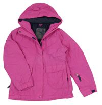 Růžová šusťáková funkční lyžařská bunda s kapucí Crane